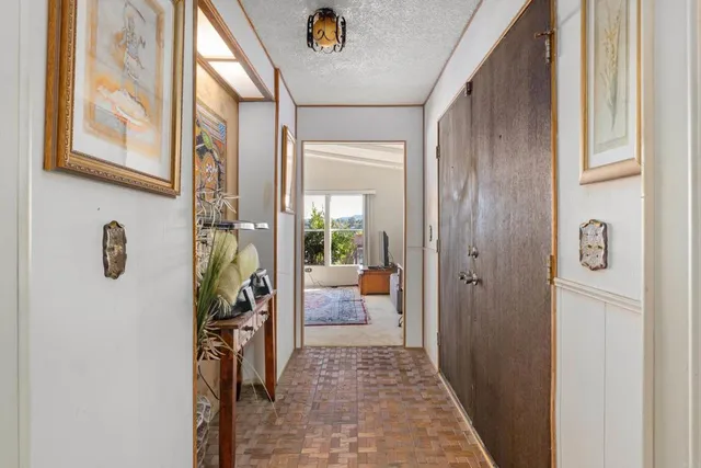 a hallway with kids room