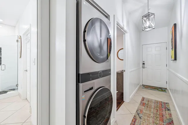 a view of a washer and dryer in a room
