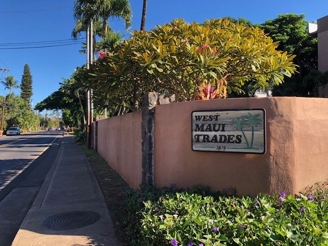 3676 Lower Honoapiilani Road, Unit G203 Lahaina, HI 96761 - Photo 1 of 14 a view of a sign board with potted plants