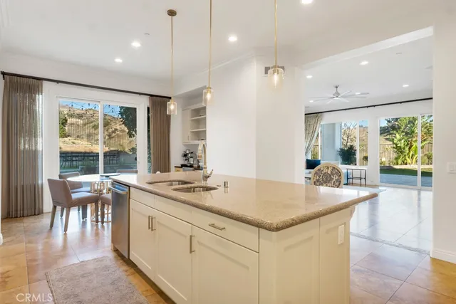 a living room with a couch and a table