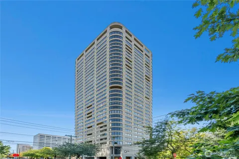 a view of a tall building