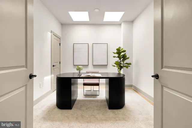 swimming pool view with a seating space