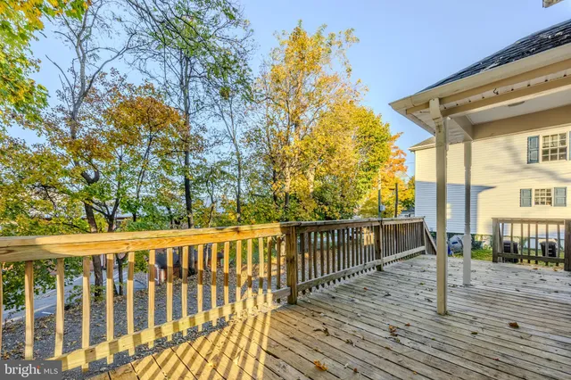 a view of a wooden roof deck