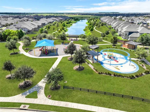 an aerial view of a house