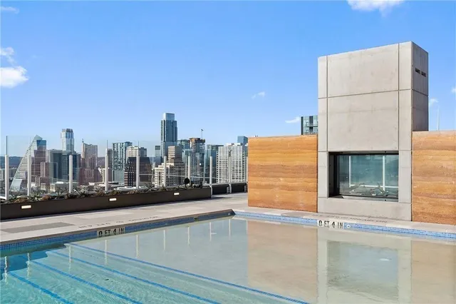 a view of a terrace with city view