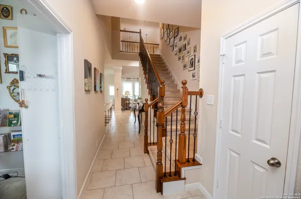 a view of entryway with furniture and a window