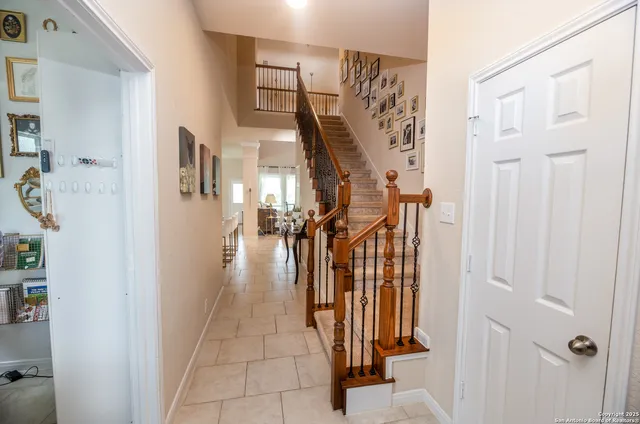 a view of entryway with furniture and a window