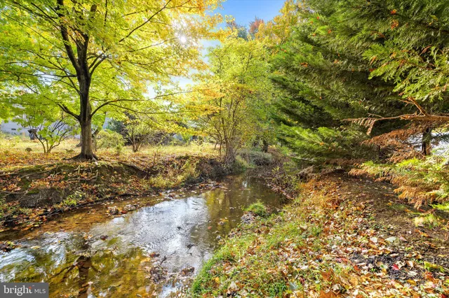 a view of a house with a big yard and large trees