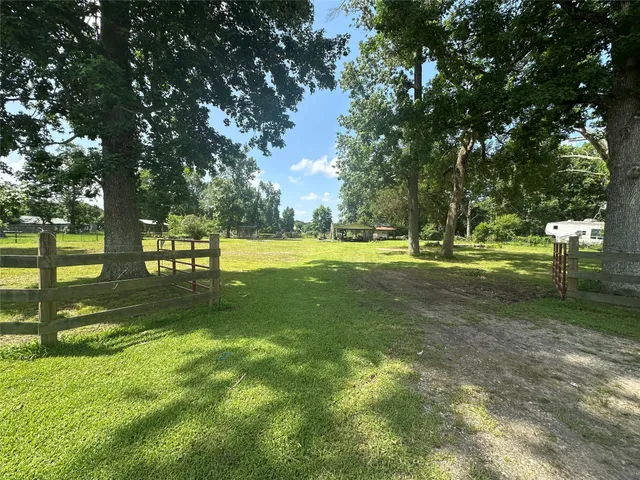 a view of a park with trees