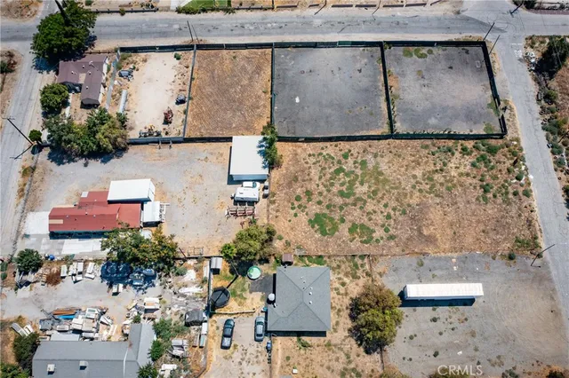 an aerial view of a building