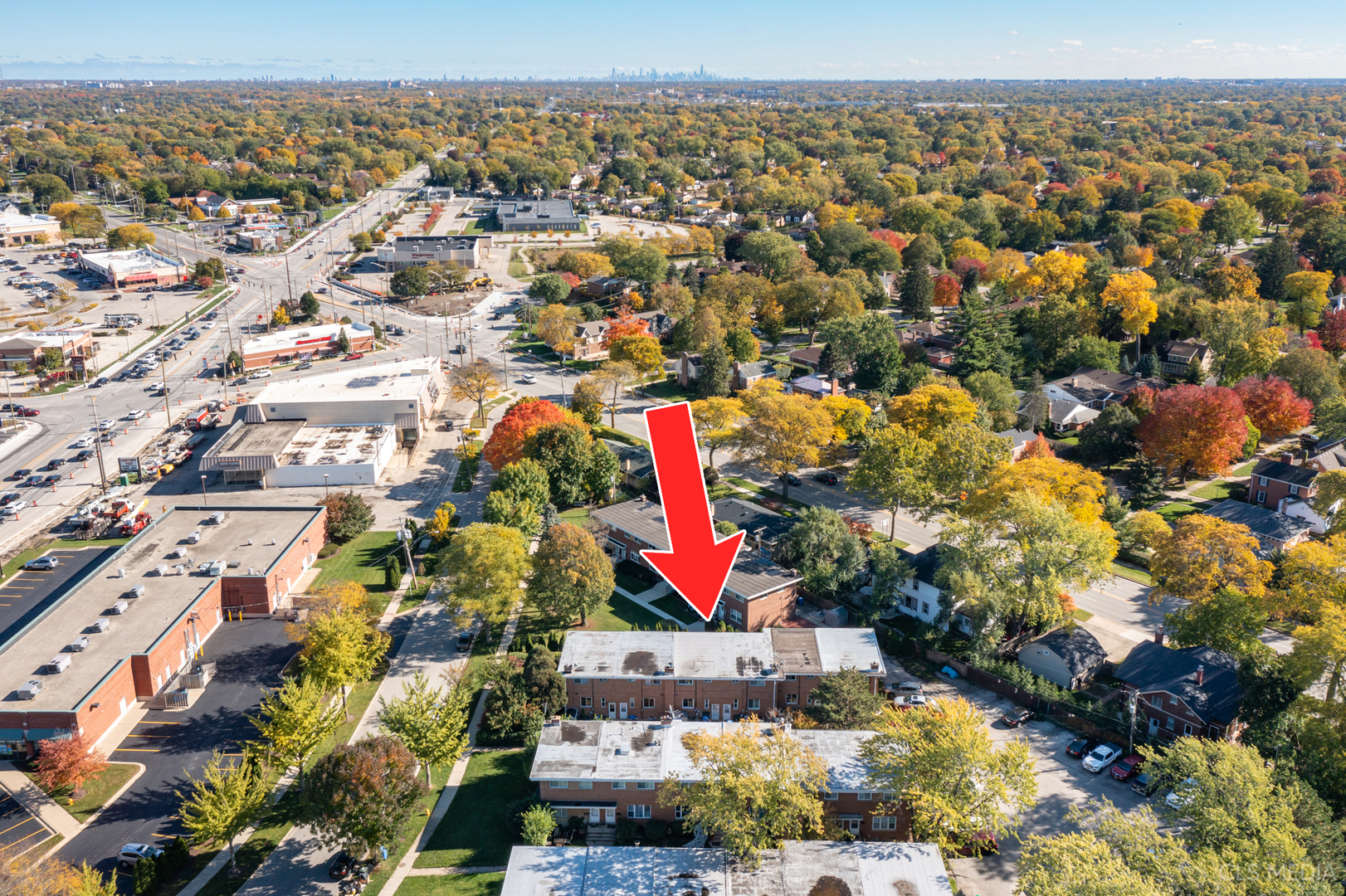 20 North Albert Street Mount Prospect, IL 60056 - Photo 24 of 25 an aerial view of residential houses with outdoor space and swimming pool