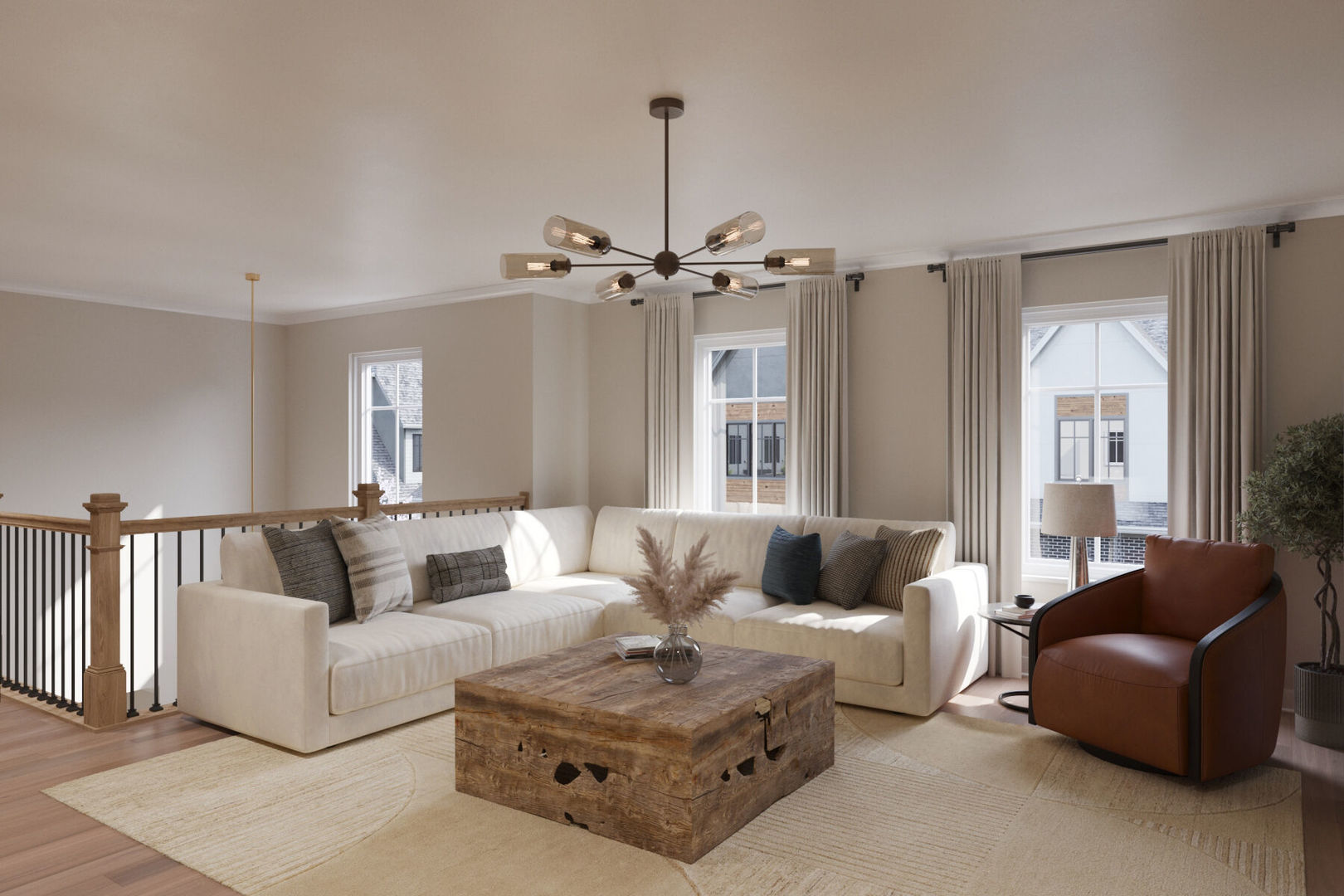 2038 Iron Ridge Lane Naperville, IL 60563 - Photo 8 of 10 a living room with furniture and a chandelier