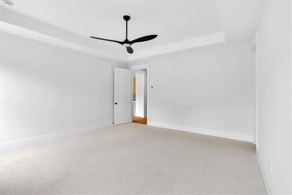 en empty room with fan