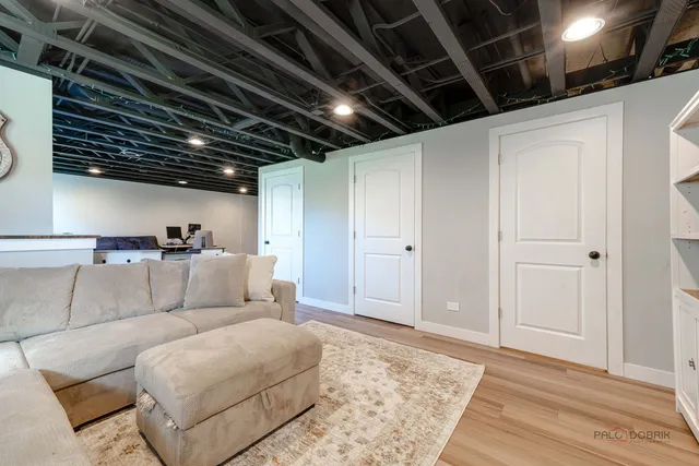 a living room with furniture