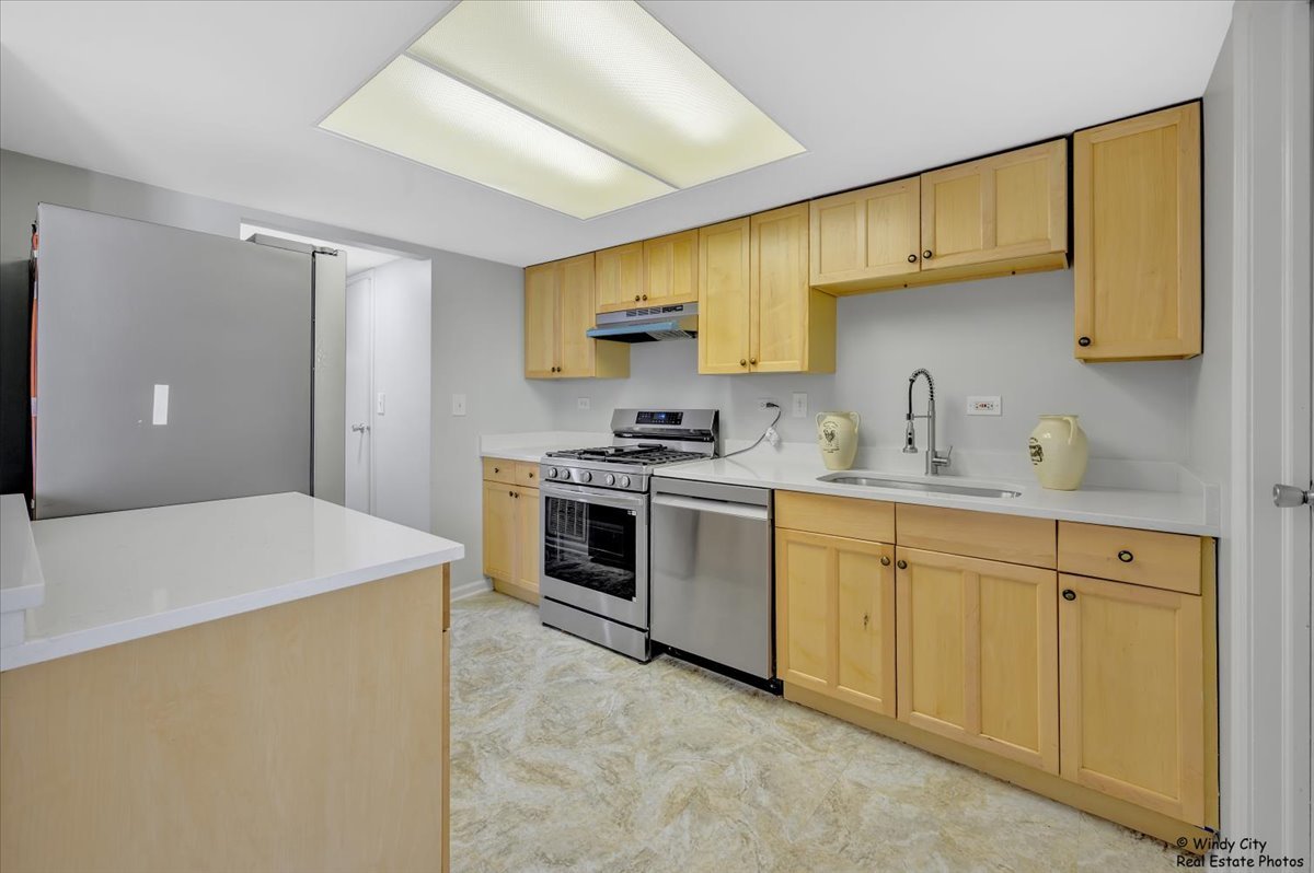 936 Cardiff Court Schaumburg, IL 60169 - Photo 6 of 35 a kitchen with cabinets a sink and white stainless steel appliances