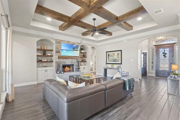 a living room with furniture