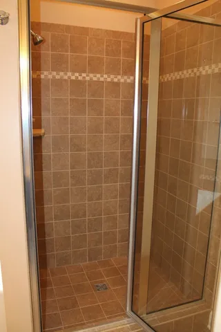 a bathroom with a shower