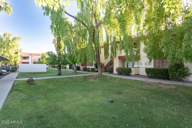 a house view with a garden space