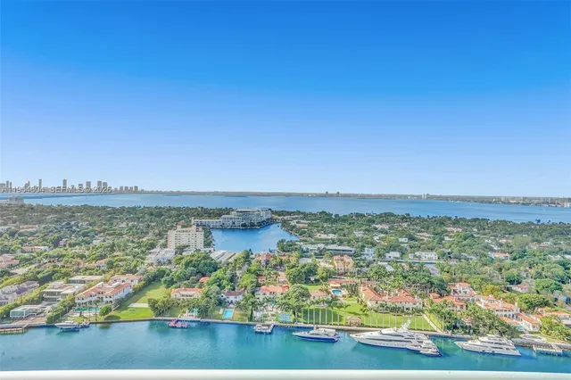 a view of a city and ocean view