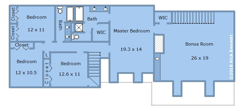 12320 Whartons Way Raleigh, NC 27613 - Photo 25 of 25 2nd Floor Plan