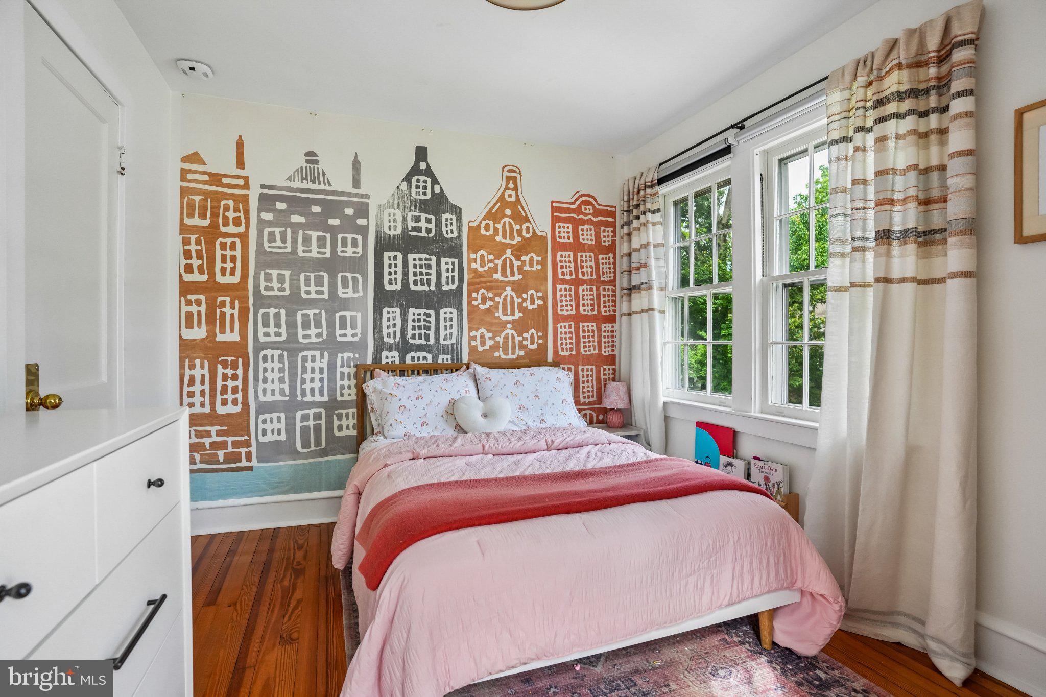 650 Maple Avenue Haddonfield, NJ 08033 - Photo 17 of 31 Charming bedroom with mural accents.