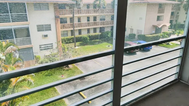 a view of a building from a window