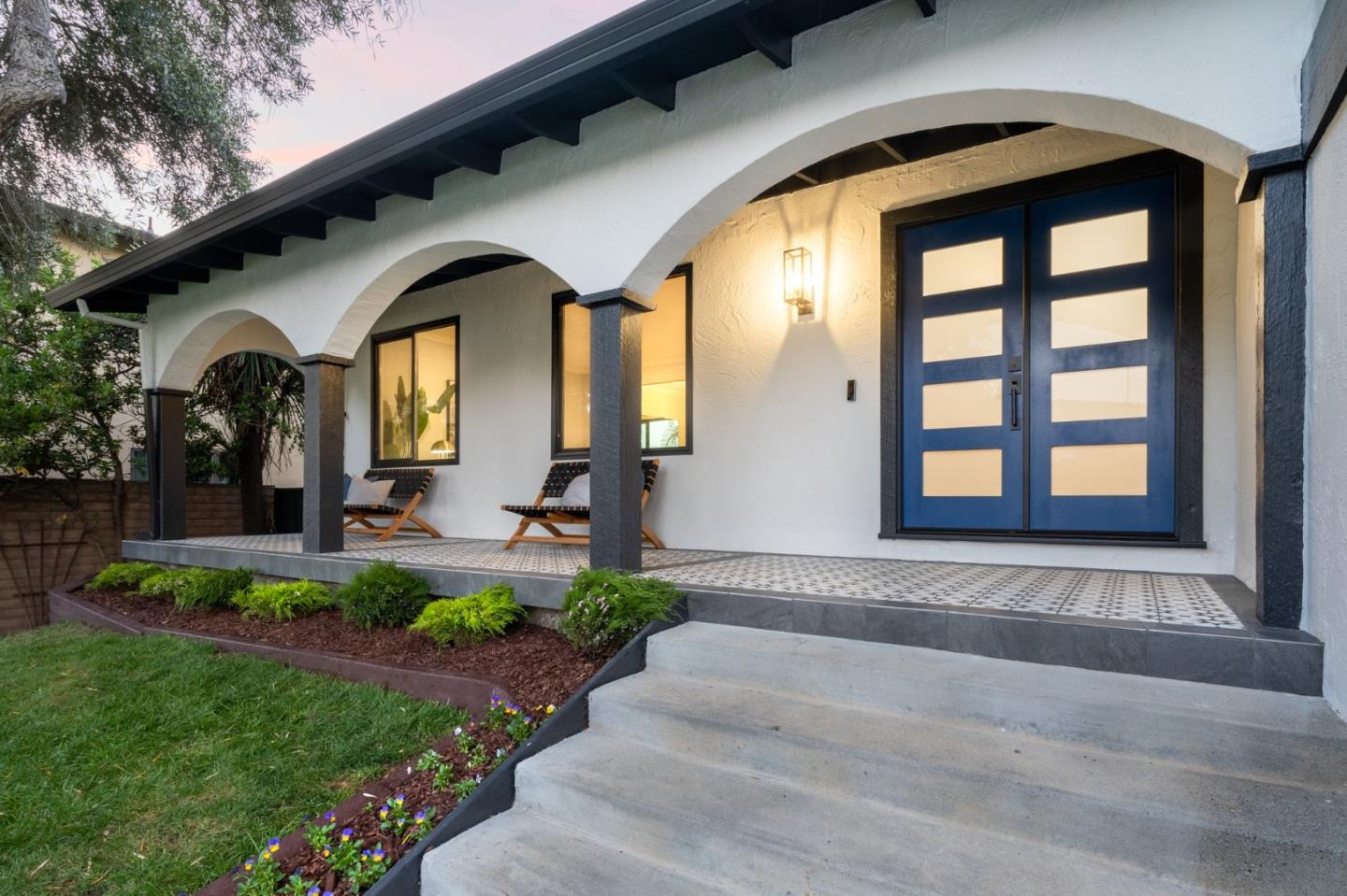 a front view of a house with a porch