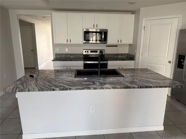 a view of a kitchen counter top space