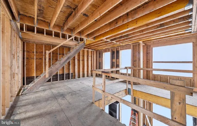 a view of a porch with seating space
