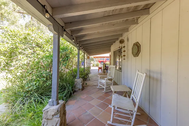 a view of an outdoor space with seating