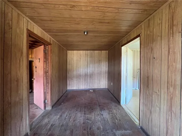 a view of a room with racks on the wall