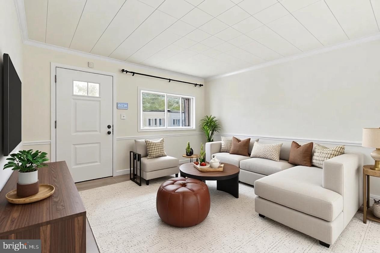 4705 Eads Street Northeast Washington, DC 20019 - Photo 3 of 16 a living room with furniture and a potted plant