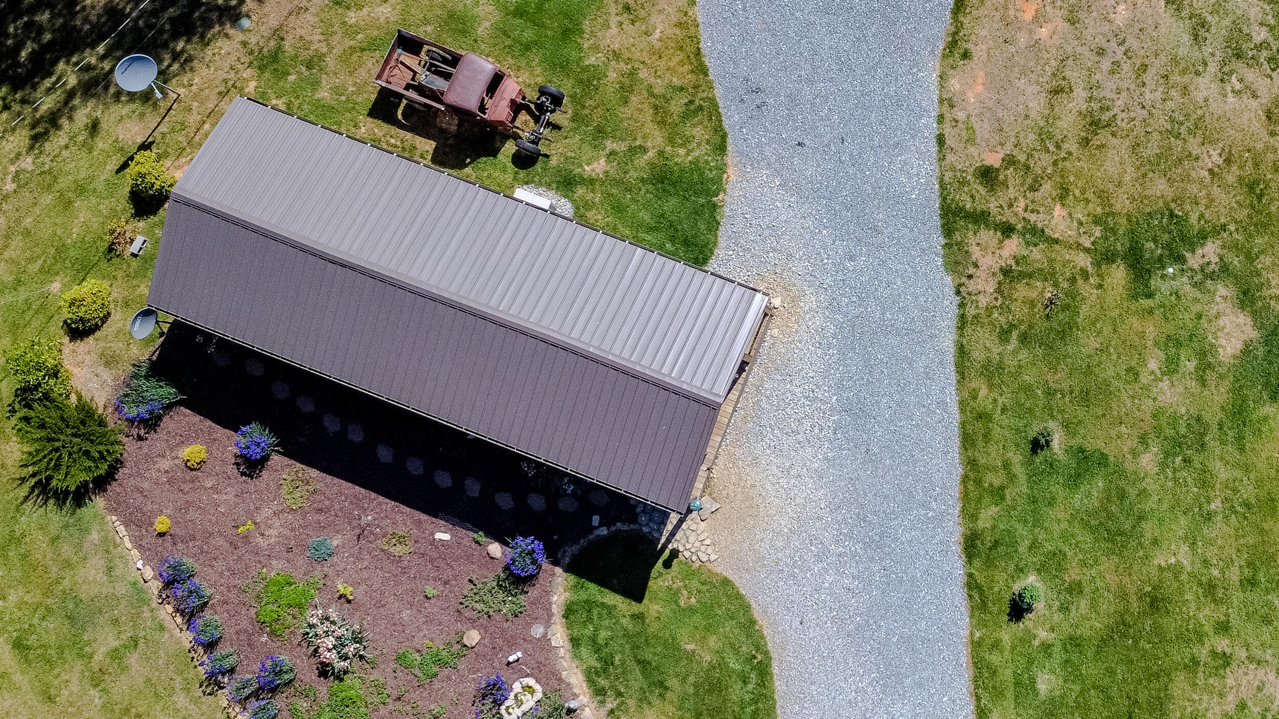 2100 Nemmo Road Vinton, VA 24179 - Photo 31 of 38 an aerial view of a house with a yard and garden