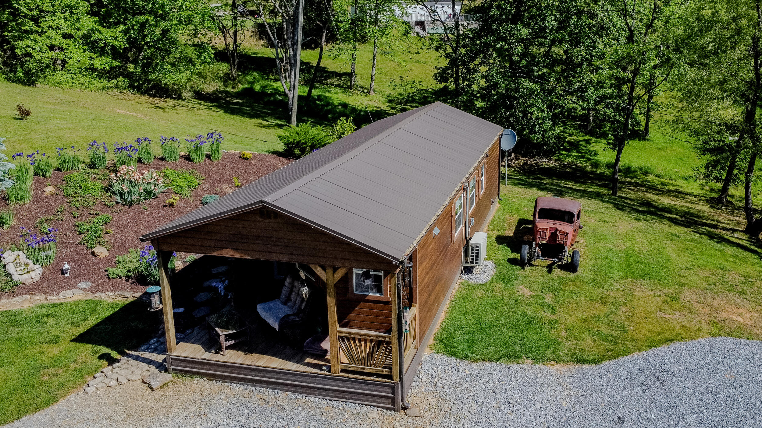 2100 Nemmo Road Vinton, VA 24179 - Photo 32 of 38 an aerial view of a house with a yard table and chairs