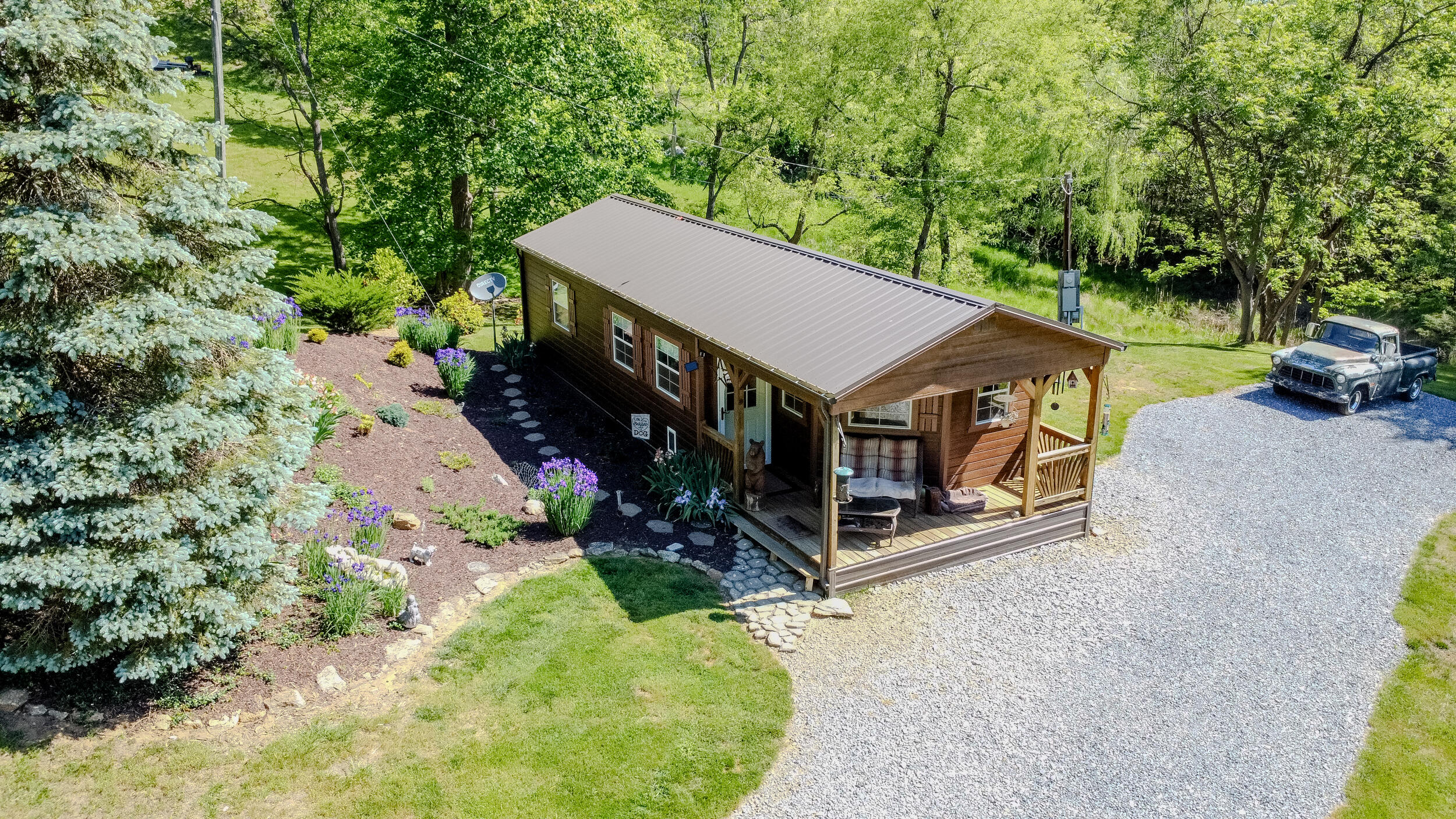 2100 Nemmo Road Vinton, VA 24179 - Photo 33 of 38 an aerial view of a house with yard porch and furniture