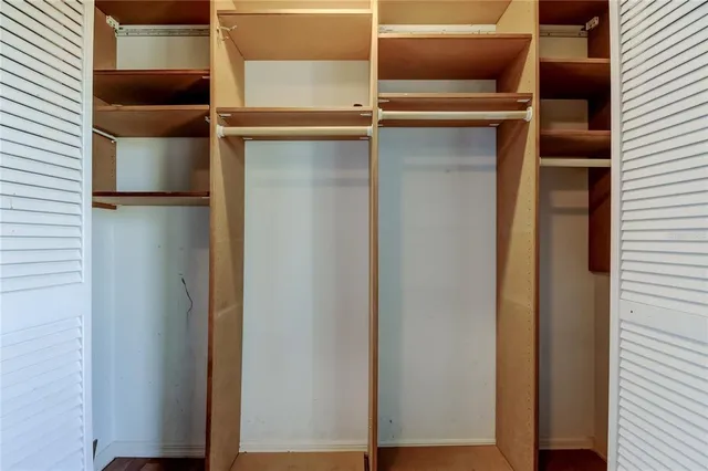 a close view of closet