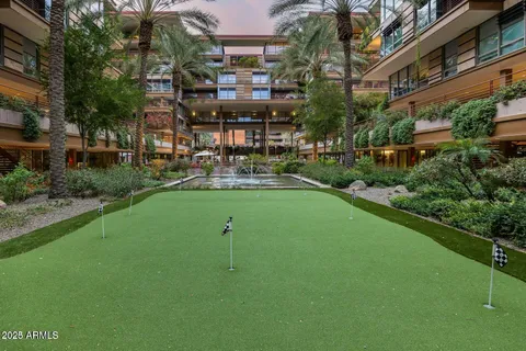 an outdoor space with patio