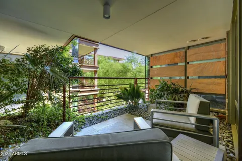 a view of outdoor space with seating area