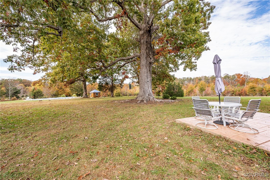 3830 Leabough Road Goochland, VA 23063 - Photo 36 of 47 Back yard with patio, view to pool and cabana