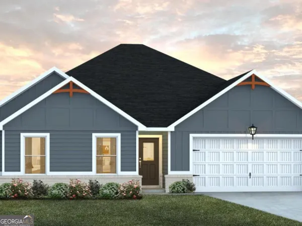 front view of a house with a yard