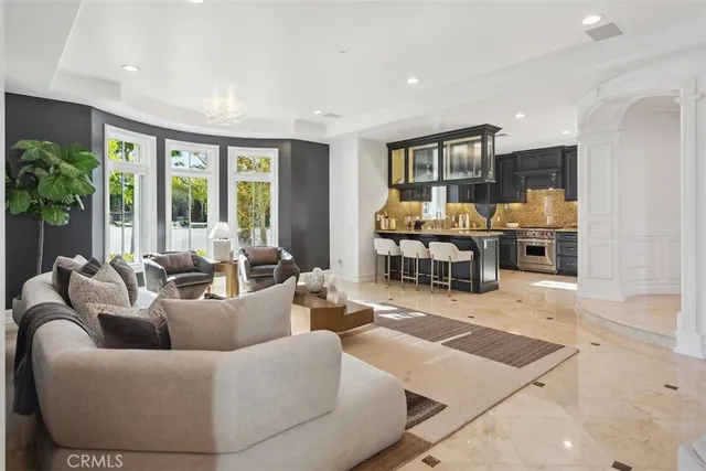 a living room with furniture