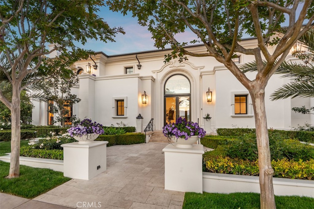 28 Shoreridge Newport Coast, CA 92657 - Photo 65 of 75 Enjoy this grand entry with reimagined gardens and exterior, Exterior lighting from Southern Comfort.