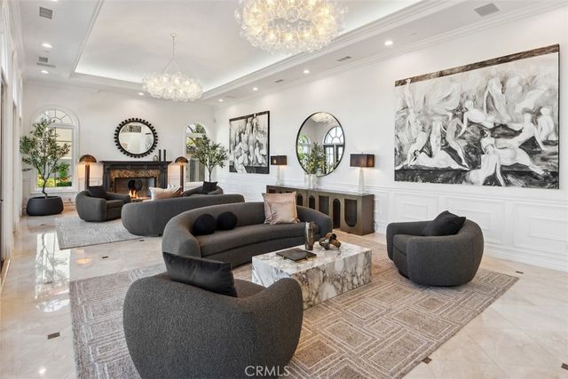 a very nice looking dining room with furniture window and outside view