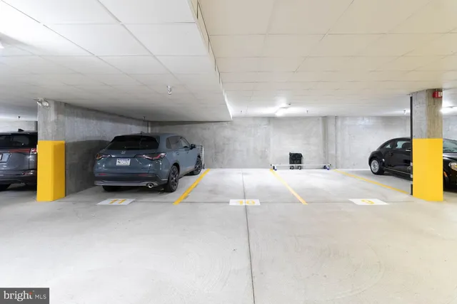 a car parked in a parking garage
