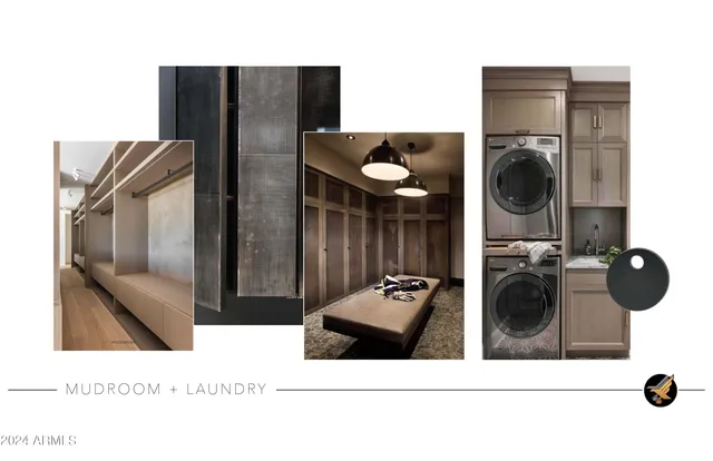 a kitchen with a refrigerator and a stove