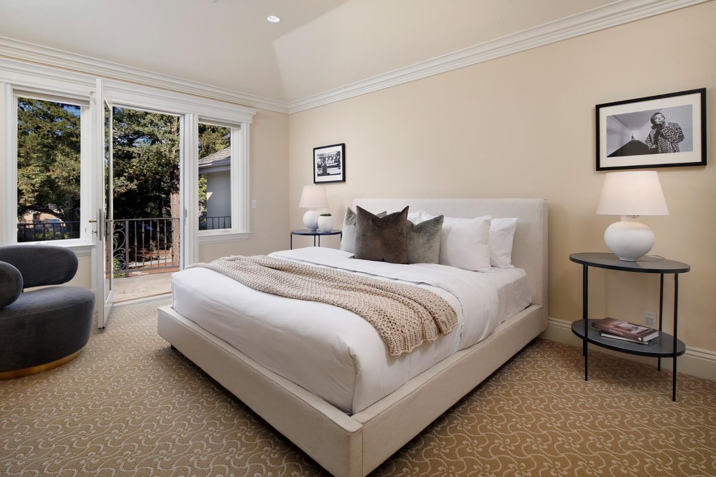 89 Almendral Avenue Atherton, CA 94027 - Photo 21 of 26 a bedroom with a bed and a couch