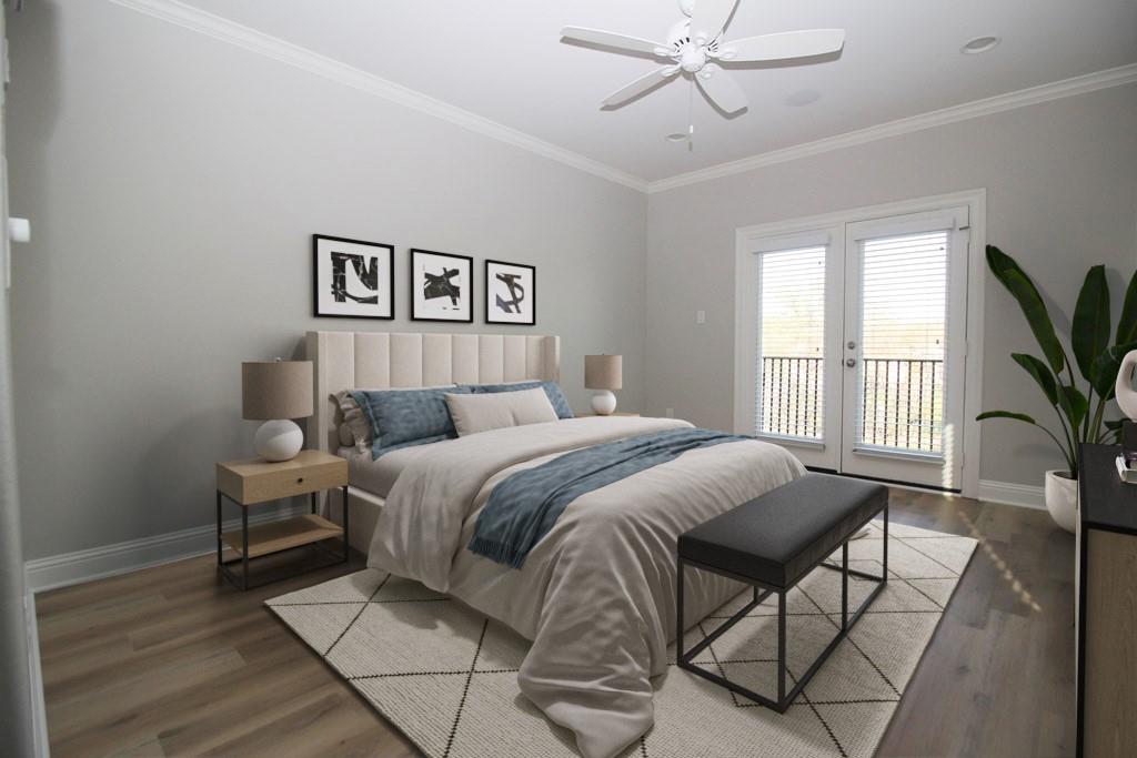 6531 Roper Street Dallas, TX 75209 - Photo 21 of 40 a bedroom with a large bed and a window