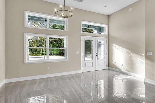 a view of an entryway with a window