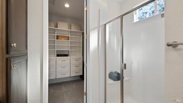 a close view of a vanity and a sink in a bathroom