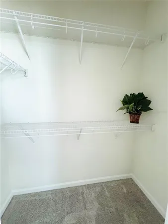 a view of a room with racks on the wall